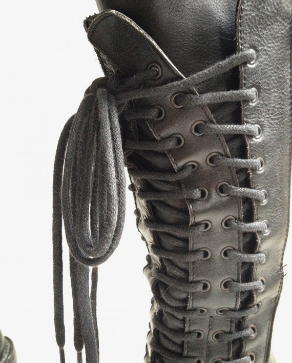 Ann Demeulemeester black triple lace boots — fall 2008 (41) | V A N II ...