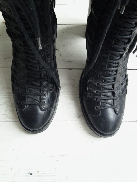 vintage Ann Demeulemeester black triple lace boots – fall 2008