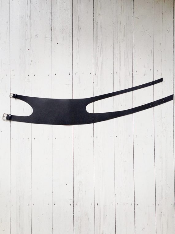 vintage Comme des Garçons black wide double buckle belt