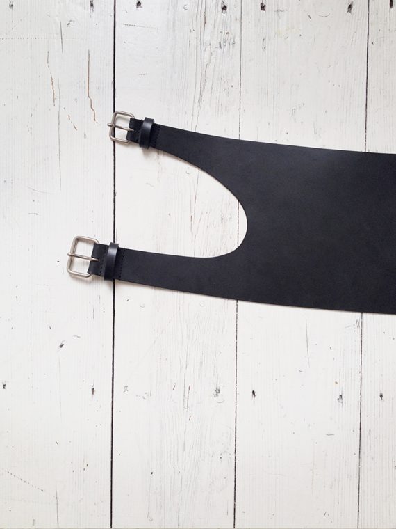 vintage Comme des Garçons black wide double buckle belt