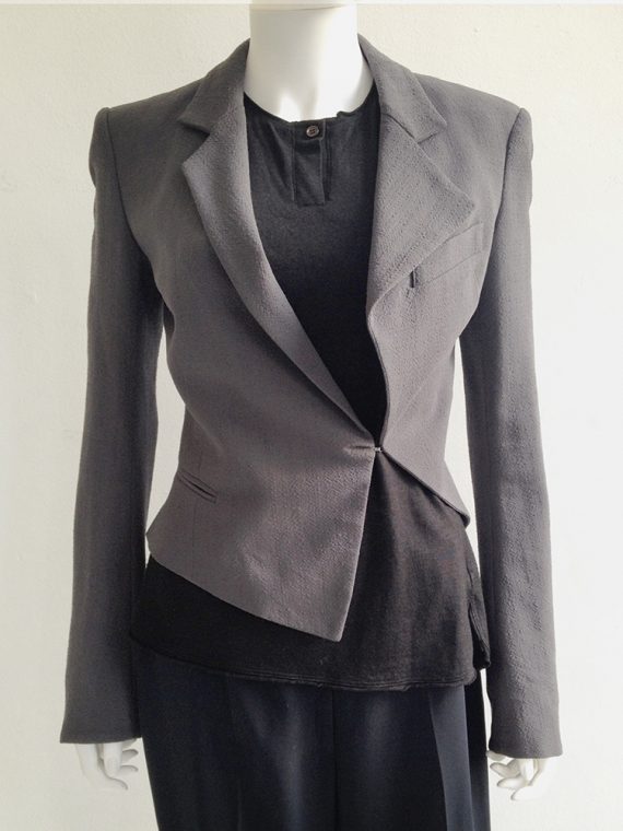 vintage Haider Ackermann grey asymmetric blazer — spring 2008