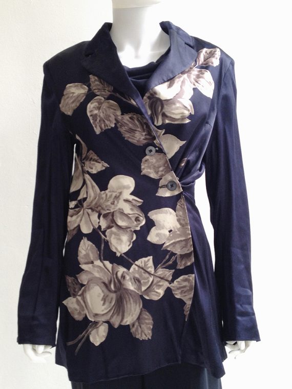 dries+van+noten+blue+silk+floral+kimono+jacket+top1