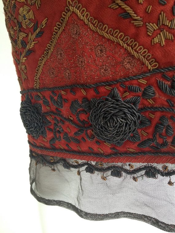 Vintage Dries Van Noten Indian bollywood style embellished brown skirt