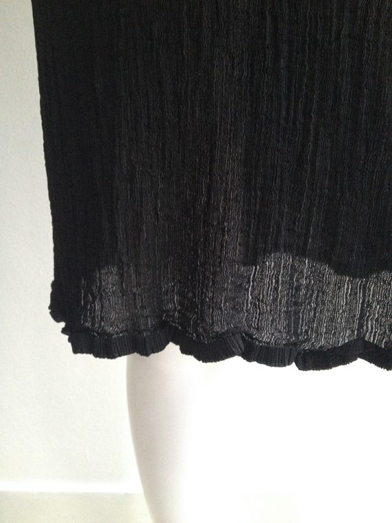 vintage Issey Miyake Cauliflower black dress with sheer stripes