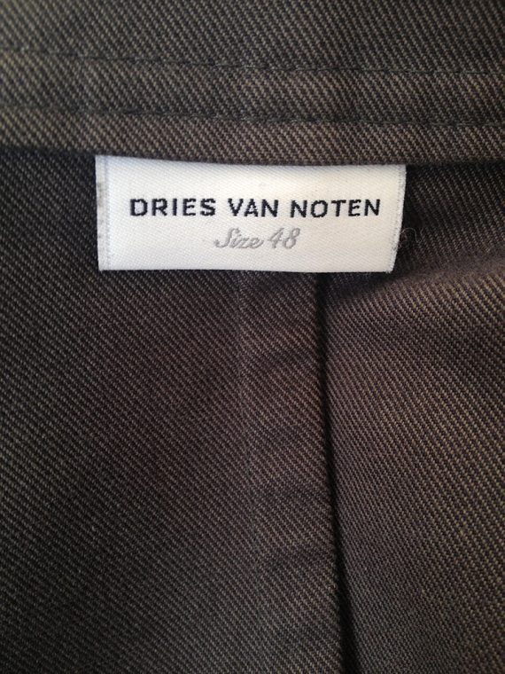 Dries Van Noten khaki military mens coat 8236