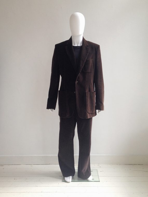Maison Martin Margiela 10 mens brown corduroy suit model1