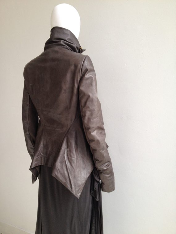 Rick Owens brown leather naska jacket_6062