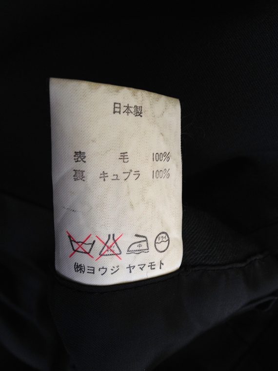 Yohji Yamamoto homme mens black blazer asymmetric buttons 1980 80s archive0986
