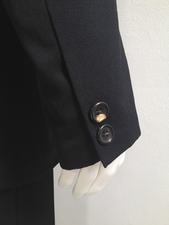 Yohji Yamamoto homme mens black blazer asymmetric buttons 1980 80s archive9063