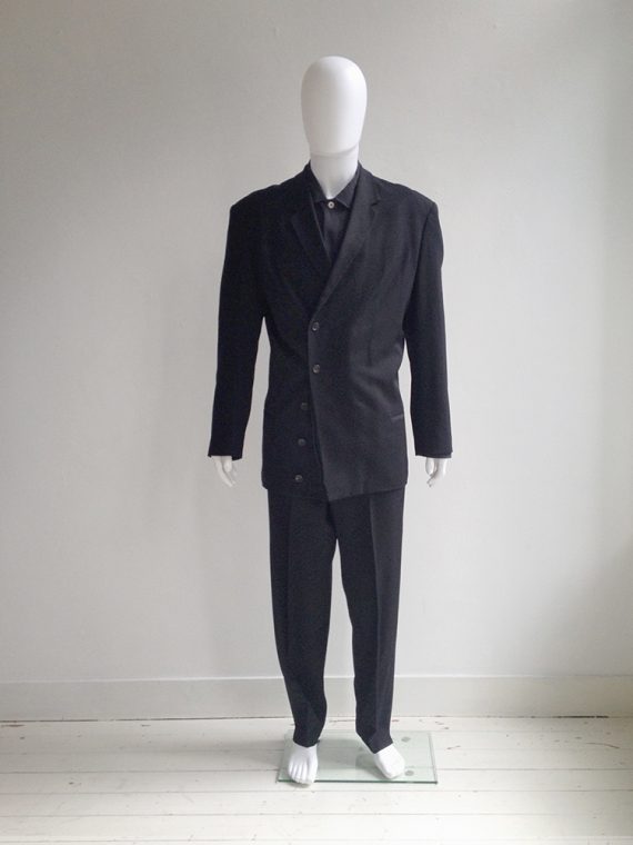 Yohji Yamamoto pour Homme black asymmetric blazer | shop at vaniitas.com