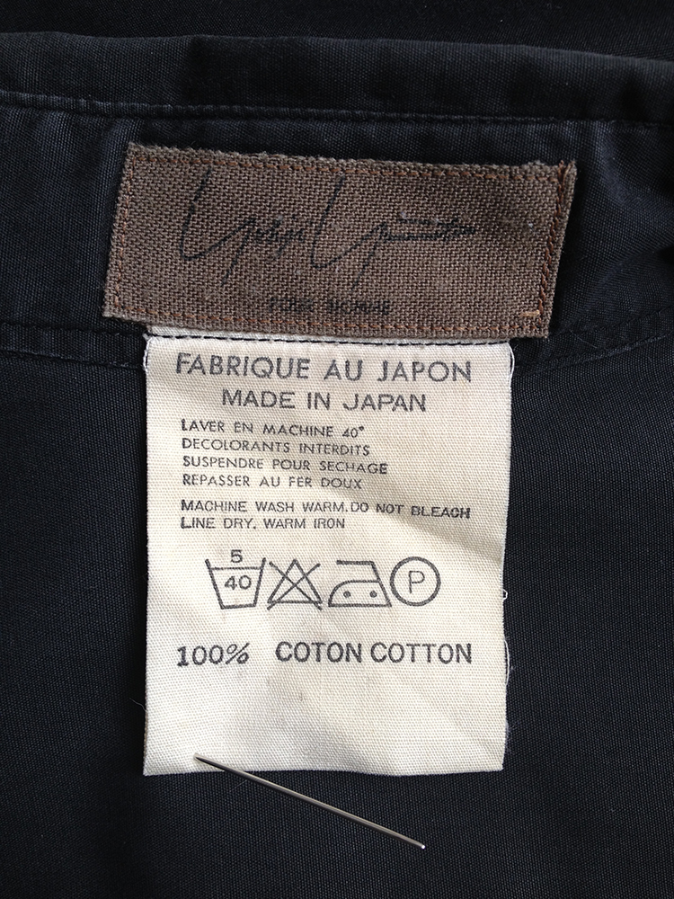 Yohji Yamamoto pour Homme black oversized shirt — 80s - V A N II T A S