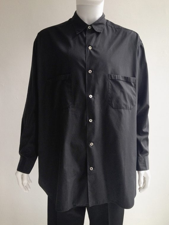 Yohji Yamamoto homme mens black oversized shirt archive 80s 1980top1