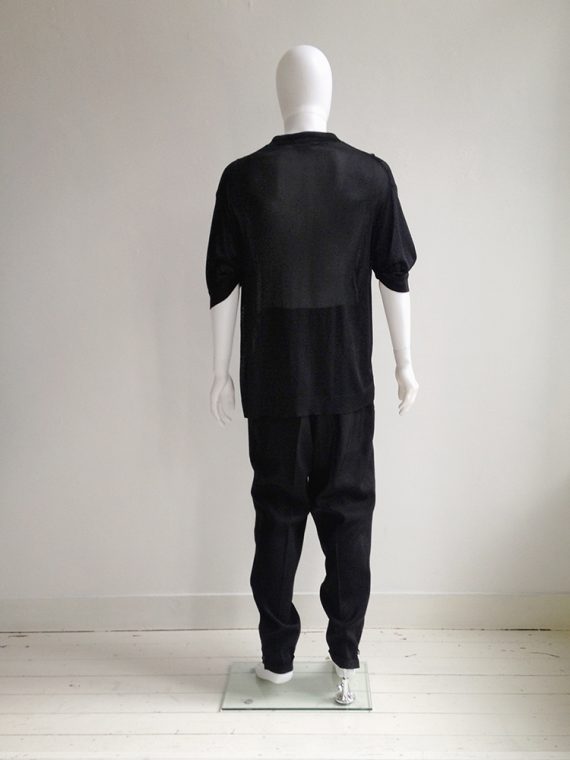 Yohji Yamamoto pour Homme black striped knit polo | shop at vaniitas.com