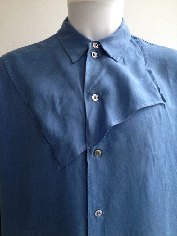 Yohji Yamamoto pour homme mens blue square oversized shirt archive 80s 7797