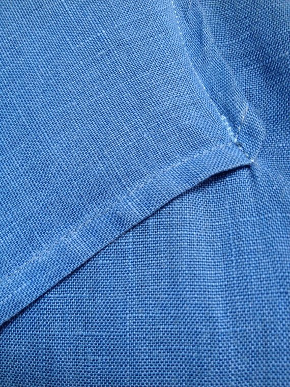 Yohji Yamamoto pour homme mens blue square oversized shirt archive 80s 8102