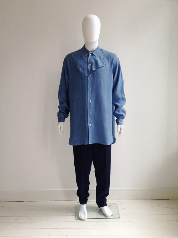 Yohji Yamamoto pour Homme blue handkerchief shirt | shop at vaniitas.com