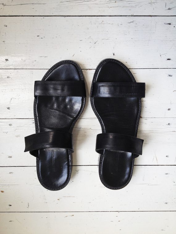 Ann Demeulemeester black leather mens sandals 43 \ shop at vaniitas.com