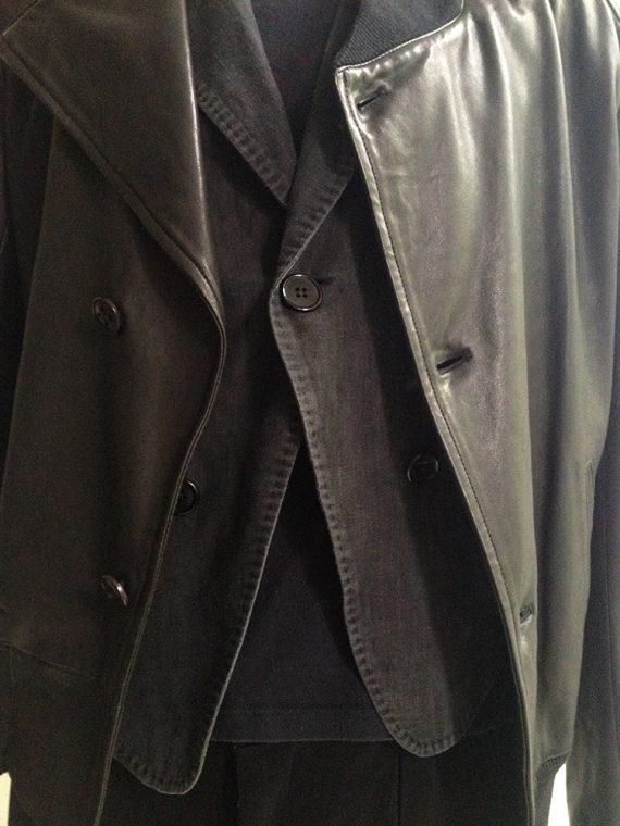 Ann Demeulemeester mens black asymmetric leather jacket – spring 2007 runway -3063