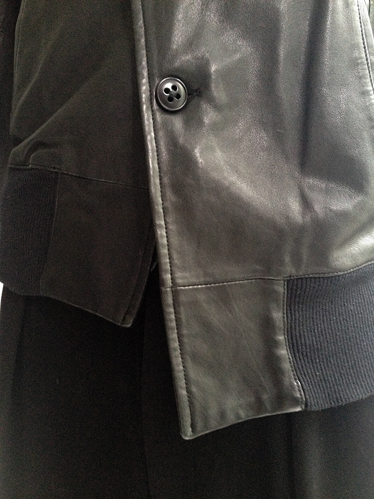 Ann Demeulemeester black leather asymmetric bomberjacket — spring 2007 ...