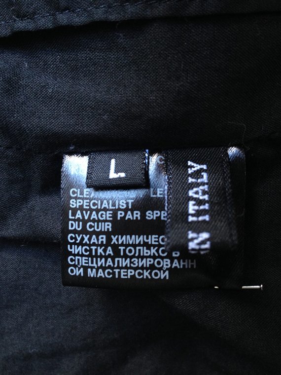 Ann Demeulemeester mens black asymmetric leather jacket – spring 2007 runway -3364