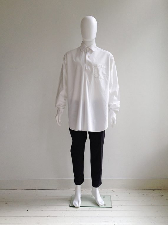 Gothic Yohji Yamamoto white shirt with double collar | shop at vaniitas.com