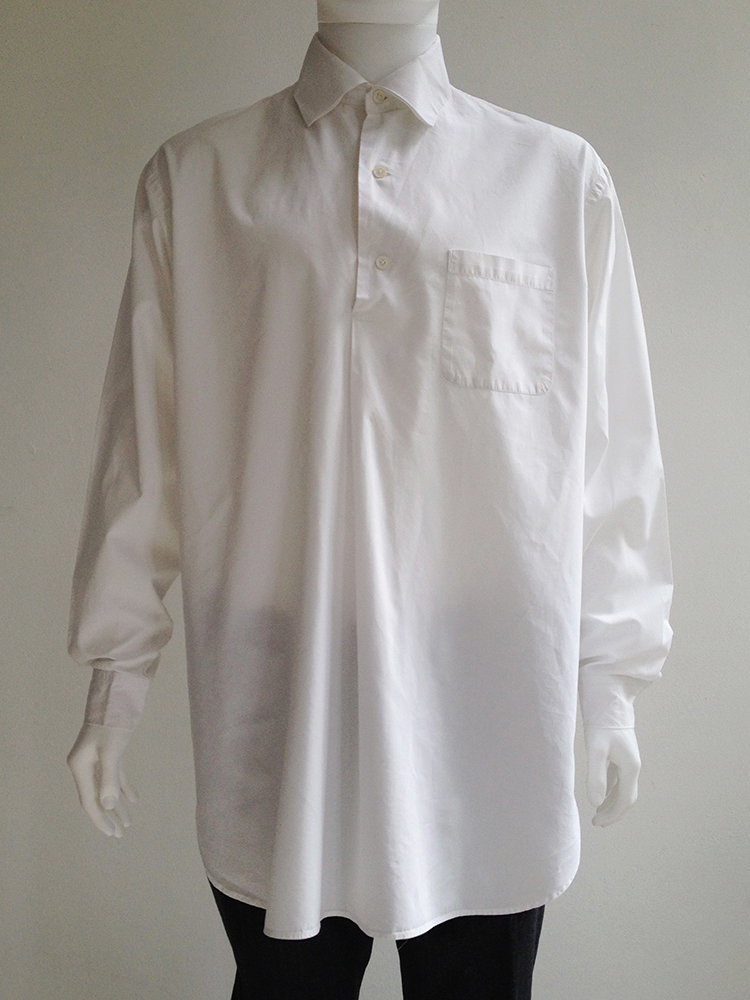 Gothic Yohji Yamamoto white shirt with double collar - V A N II T A S