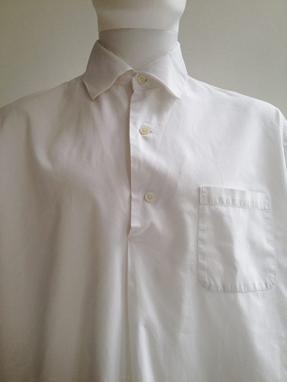Gothic Yohji Yamamoto white shirt with double collar top2