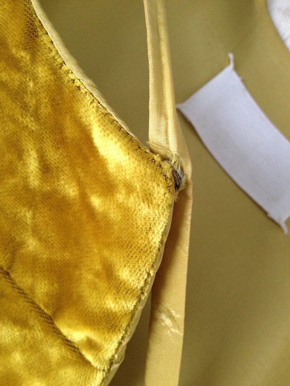 Maison Martin Margiela semi couture yellow velvet breastplate mannequin spring 1997 runway archive 9520