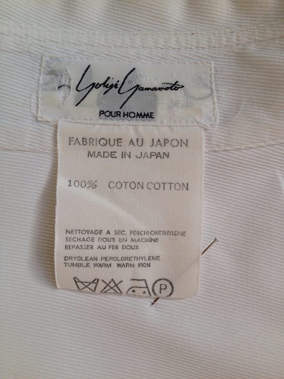 Yohji Yamamoto pour Homme white shirt with alternating buttons – 80s archive -2888