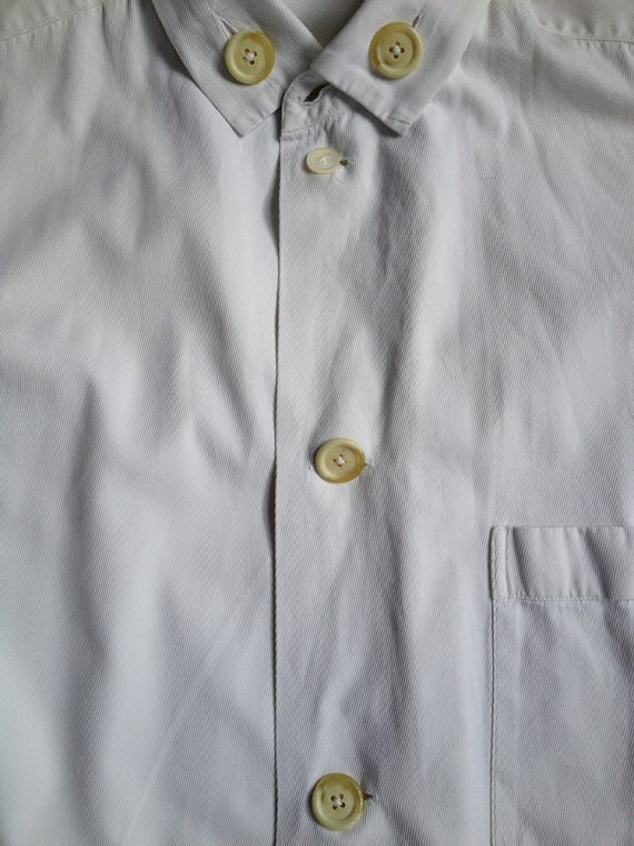 Yohji Yamamoto pour Homme white shirt with alternating buttons – 80s archive -2922