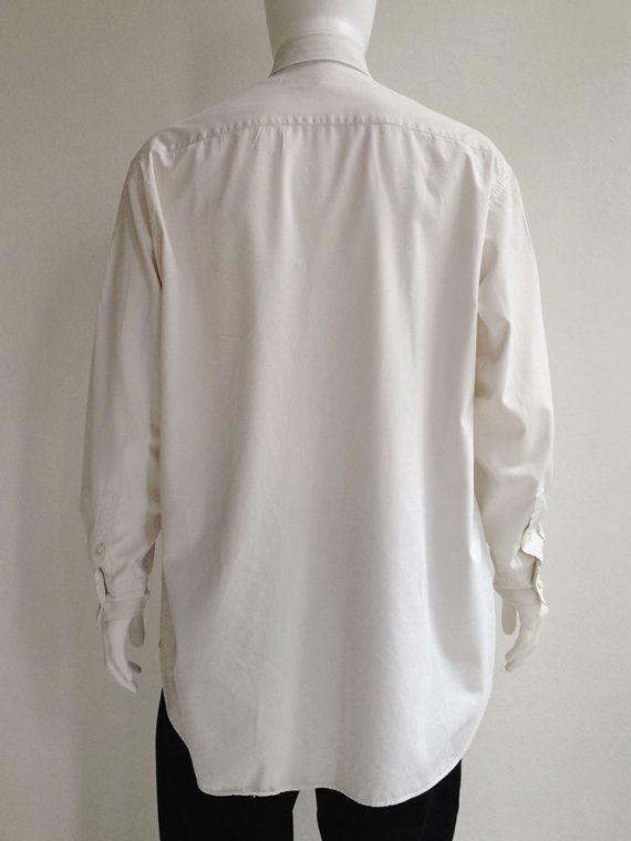 Yohji Yamamoto pour Homme white shirt with alternating buttons – 80s archive -top2