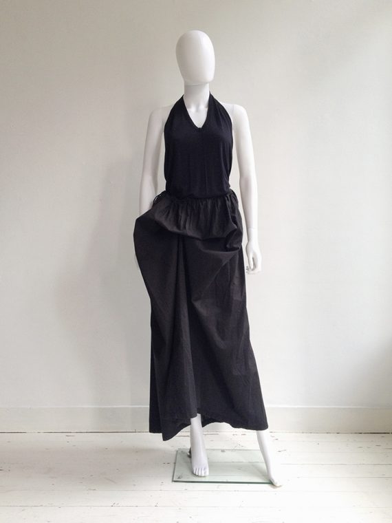 Ann Demeulemeester black draped maxi skirt | shop at vaniitas.com