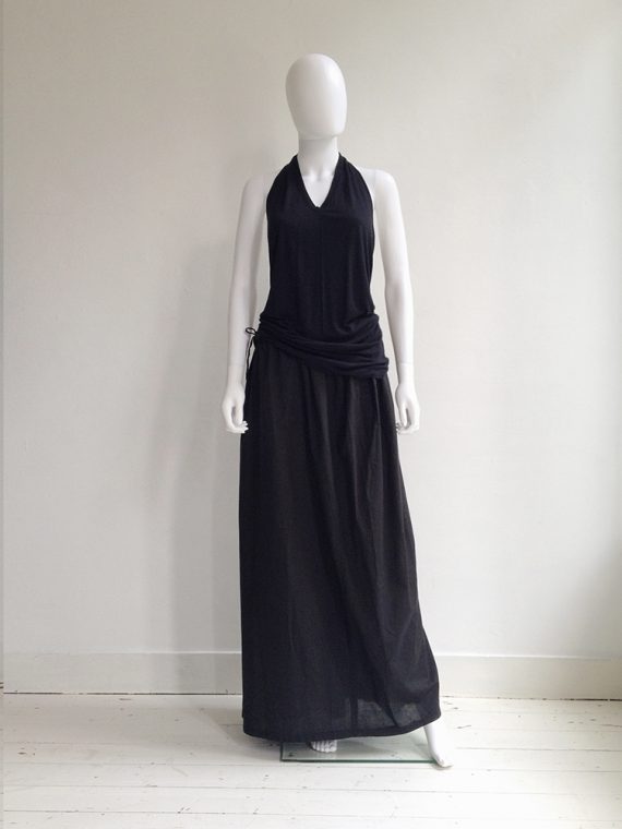 Ann Demeulemeester black draped maxi skirt fall 2007 – 2009 model3