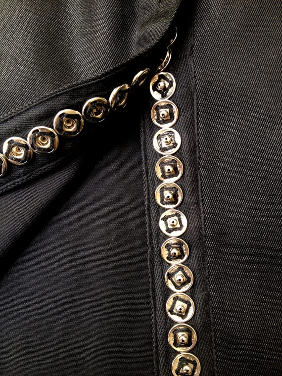 Ann Demeulemeester black mini skirt with press buttons 4845