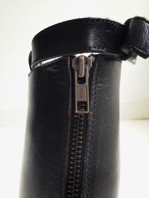 ann demeulemeester black leather vitello lucido tall riding boots – fall 2013 – 4169 copy