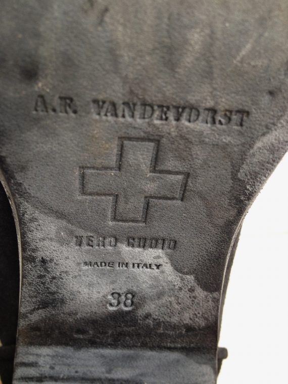 A F Vandevorst black suede ankle boots 3834 copy