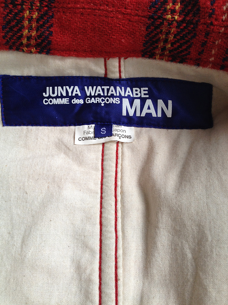 Junya Watanabe Man red tartan blazer — AD 2002 - V A N II T A S
