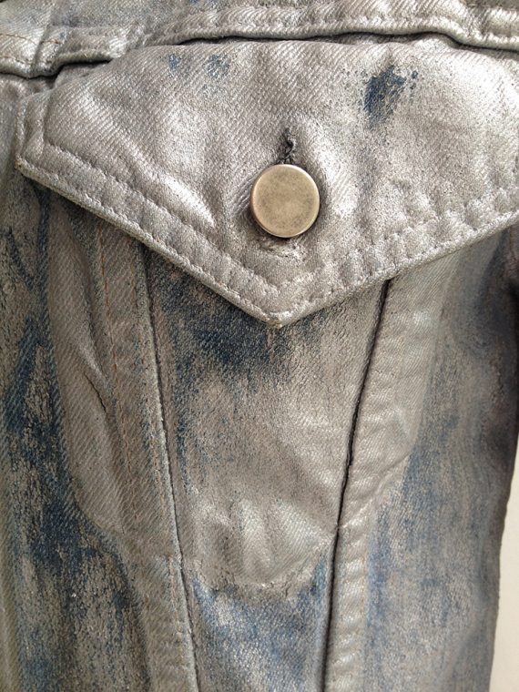Maison Martin Margiela artisanal silver painted jeans jacket 1999 2000 6021