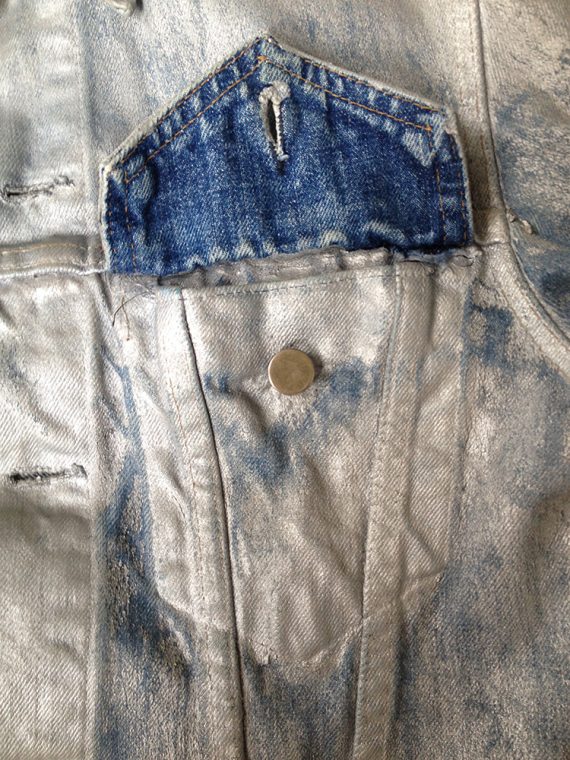 Maison Martin Margiela artisanal silver painted jeans jacket 1999 2000 6081