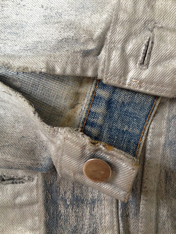 Maison Martin Margiela artisanal silver painted jeans jacket 1999 2000 6087