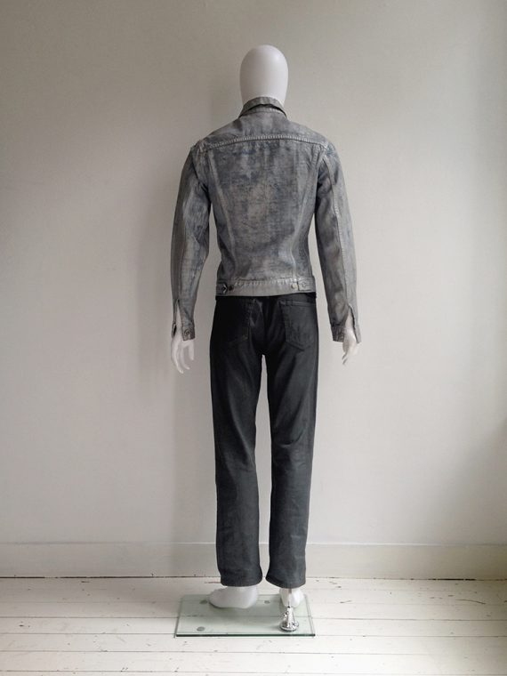 Maison Martin Margiela artisanal silver painted jeans jacket 1999 2000 model6
