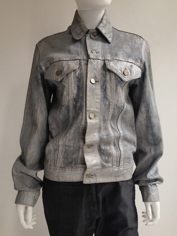 Maison Martin Margiela artisanal silver painted jeans jacket — spring 1999 | shop at vaniitas.com