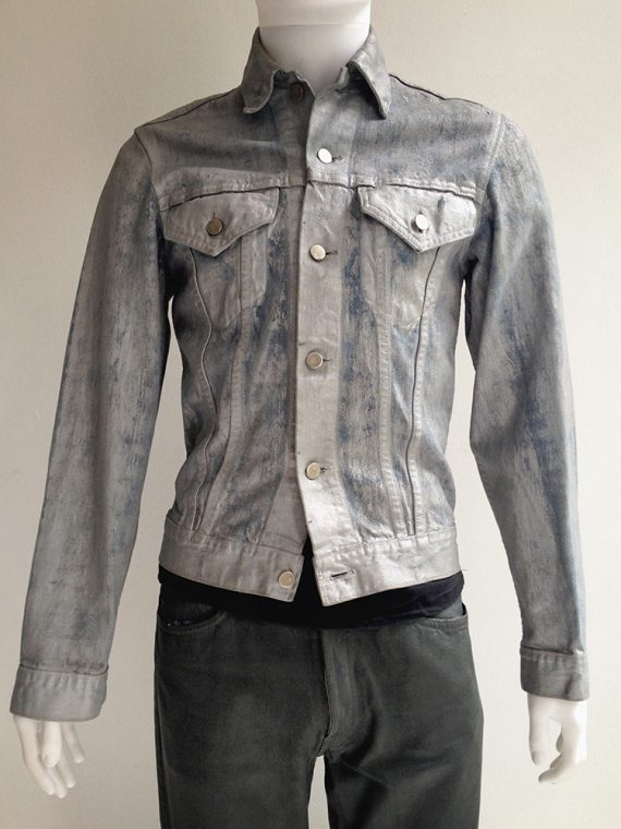 Maison Martin Margiela artisanal silver painted jeans jacket 1999 2000 top4