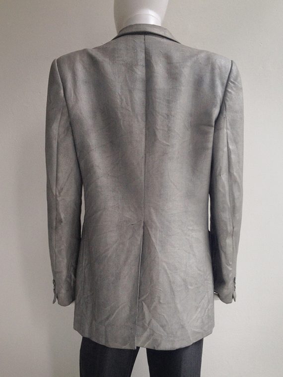 Maison Martin Margiela artisanal silver painted tweed blazer 1999 2000 top2