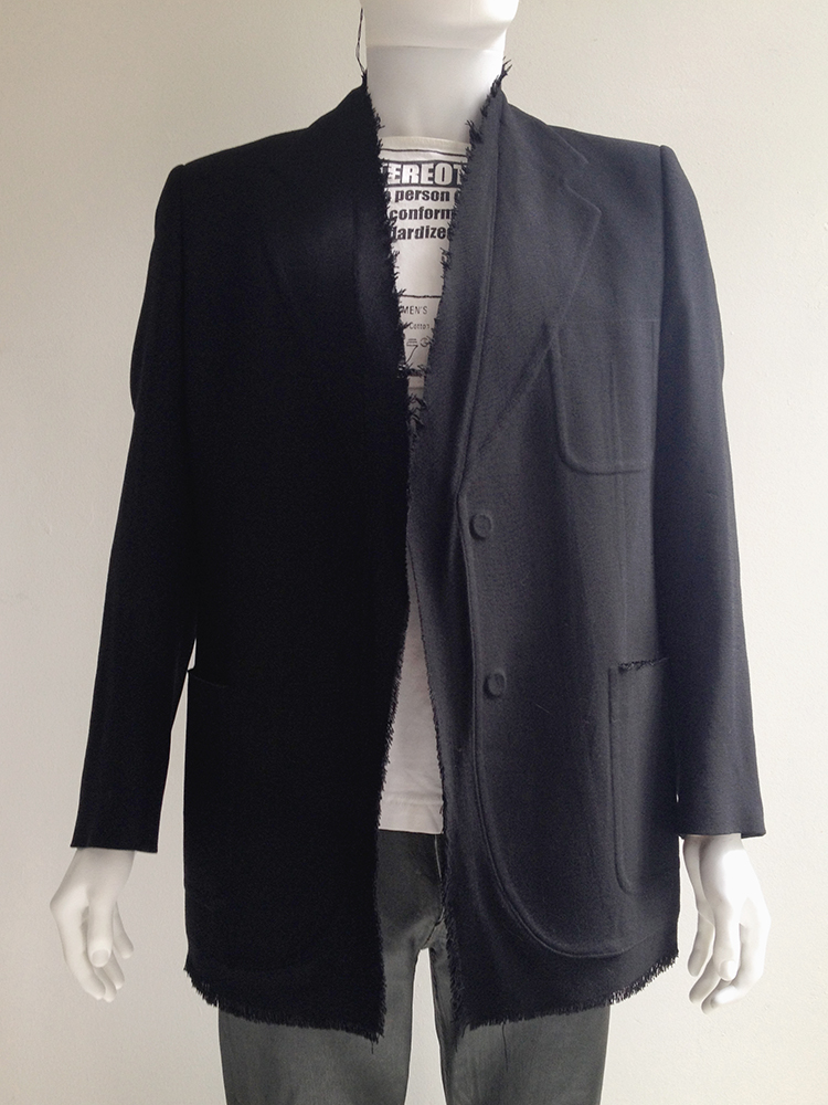 Maison Martin Margiela black covered blazer — fall 2001 - V A N II T A S