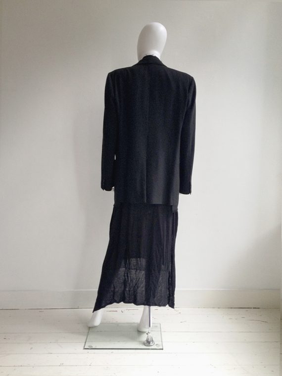 Maison Martin Margiela black covered womens blazer with trompe l oeil effect fall 2001 model2