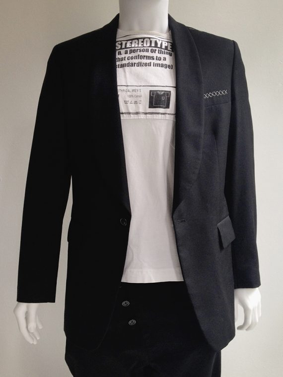 Maison Martin Margiela black mens blazer with tailor stitching 2004 top2