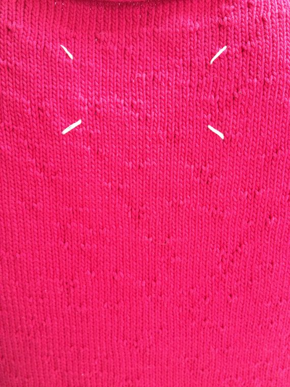 Maison Martin Margiela hot pink knit jumper with loose threads by miss deanna fall 1999 0779