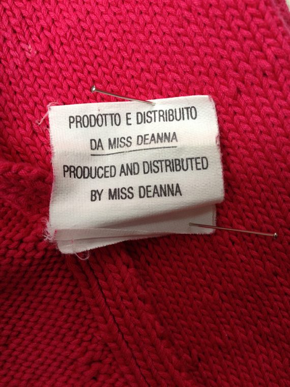 Maison Martin Margiela hot pink knit jumper with loose threads by miss deanna fall 1999 0793