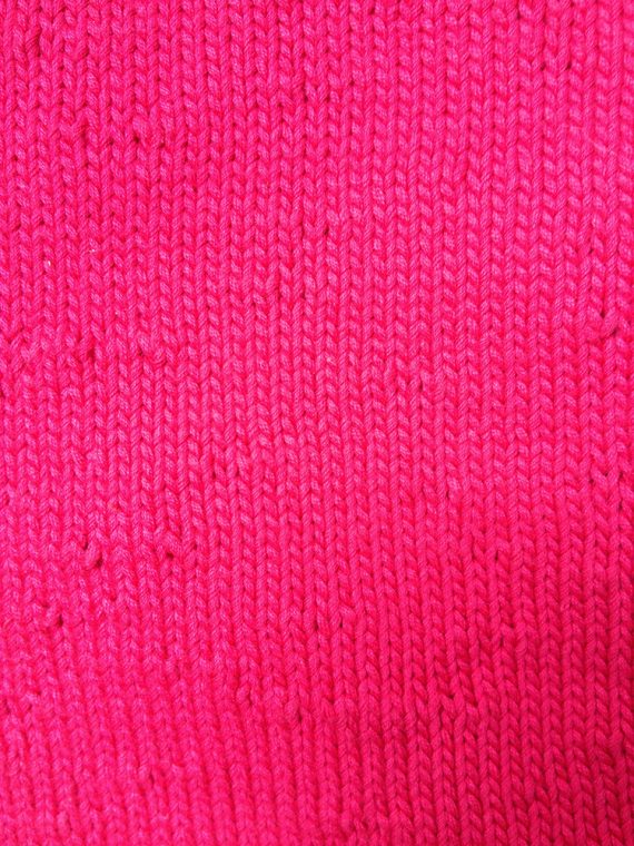 Maison Martin Margiela hot pink knit jumper with loose threads by miss deanna fall 1999 0799